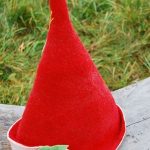 Long sauna hat "Red cherry"