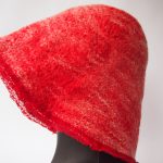 Red thin sauna hat