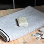 Softened waffle linen bath towel