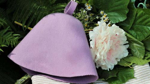 Lilac color sauna hat