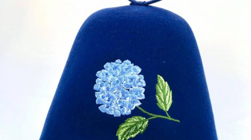 Sauna hat "Blue Hydrangea"