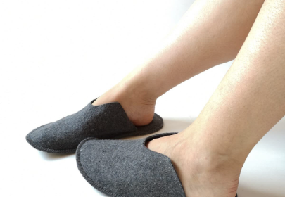 SPA Slippers from felt fabric, Shoes for sauna or bath, organic shoes, zero waste shoes
