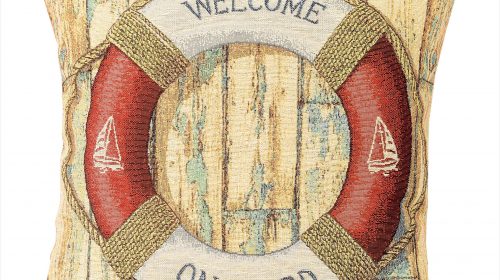 Tapestry cushion cover "Welcome on board"