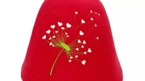 Sauna hat "Dandelion with hearts"